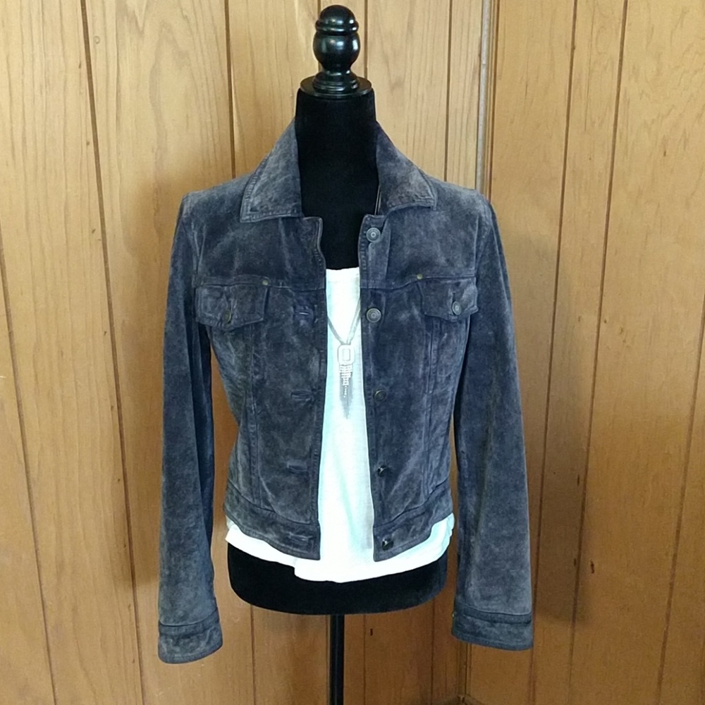 True vintage Wilson's leather suede jean jacket!